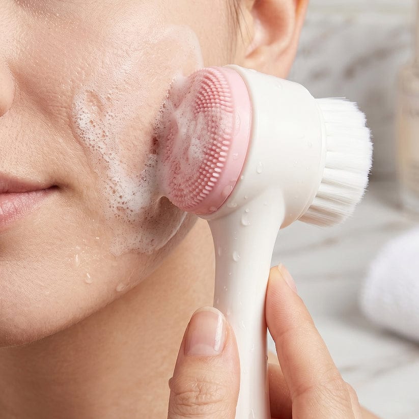 Facial Cleansing Brush – Dual-Sided Exfoliation & Massage for Clear Skin