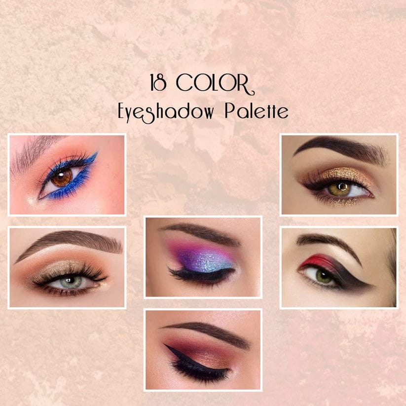 18-Color Shimmer Eyeshadow Palette – Vibrant, Long-Lasting Shades